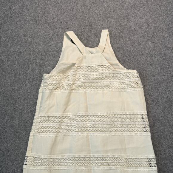 Women's Ann Taylor Loft Linen Blend and Lace Cream Sundress Size 2 NEW - Picture 8 of 9
